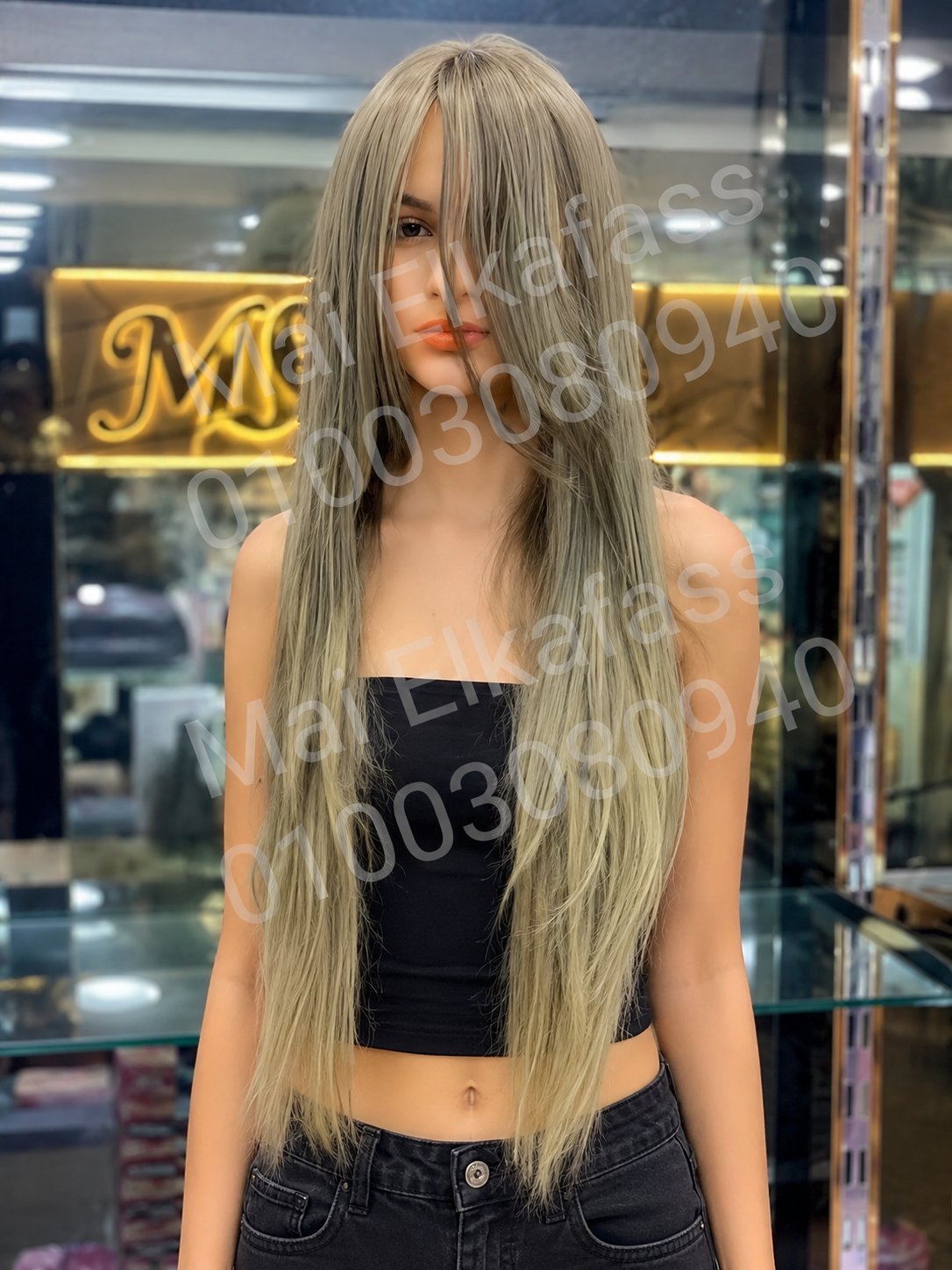 باروكه زتوني ف اش بلوند لنص الضهر باوصه طويله